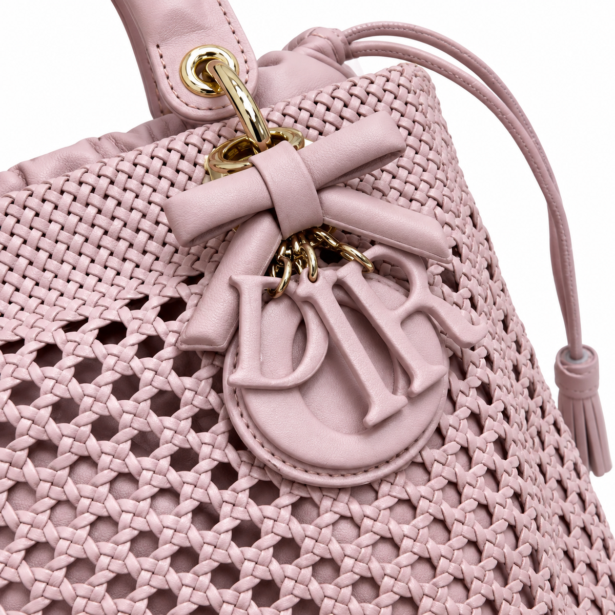 Lady Dior Medium Wicker Bag in Blush Pink