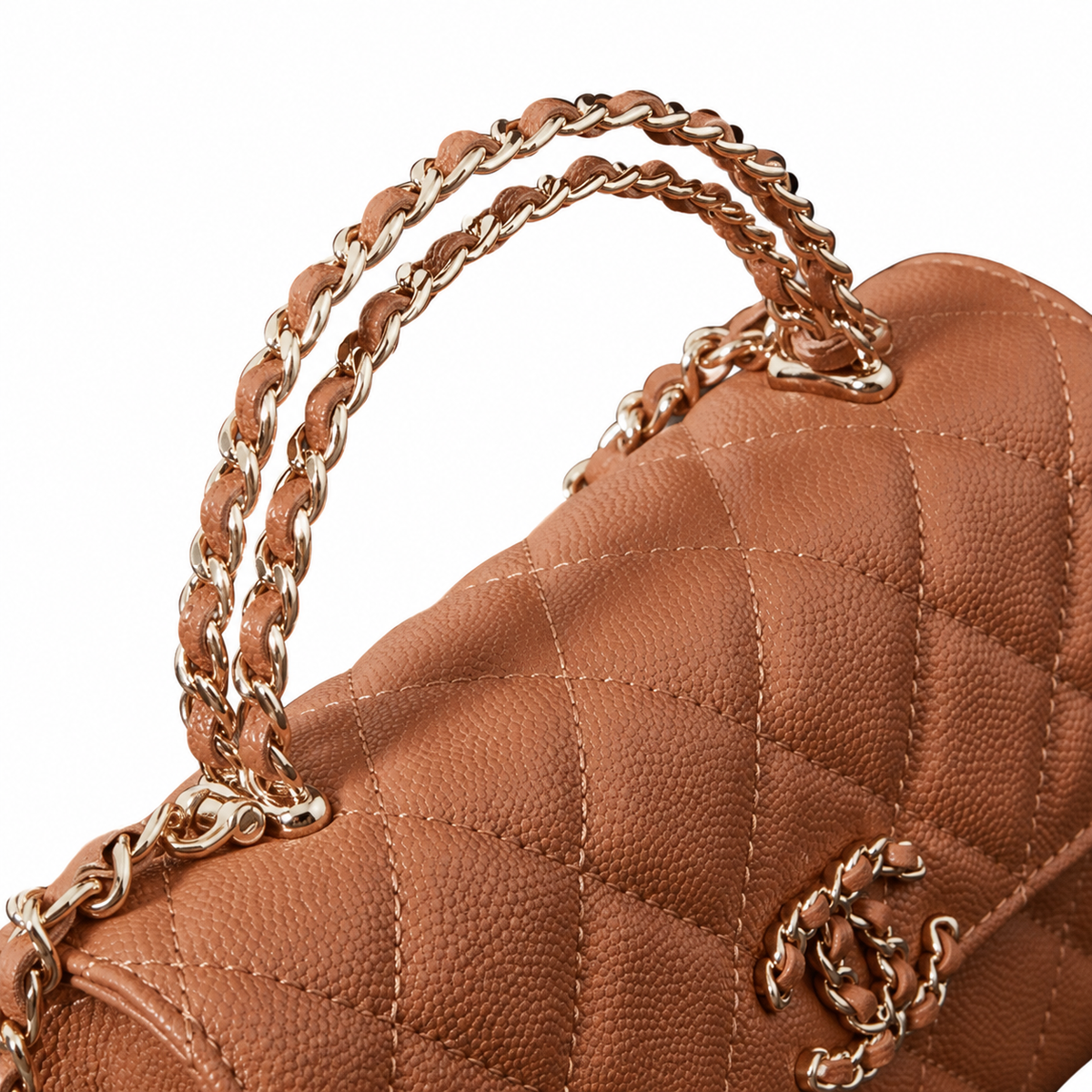 Chanel Quilted Leather Chain Flap Bag