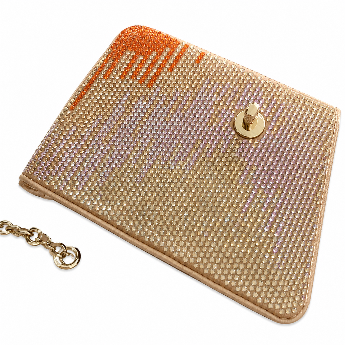 Chanel Crystal Ombre Sunset Clutch Bag with Gold Chain