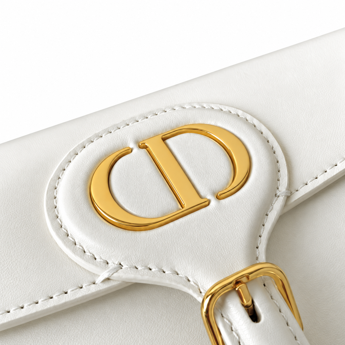 Dior White Quilted Flap Shoulder Bag