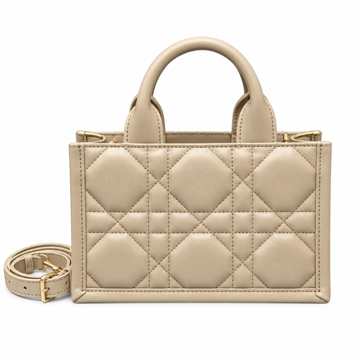 Dior Lady D-Joy Bag in Sand Cannage Leather with Gold CD Charm