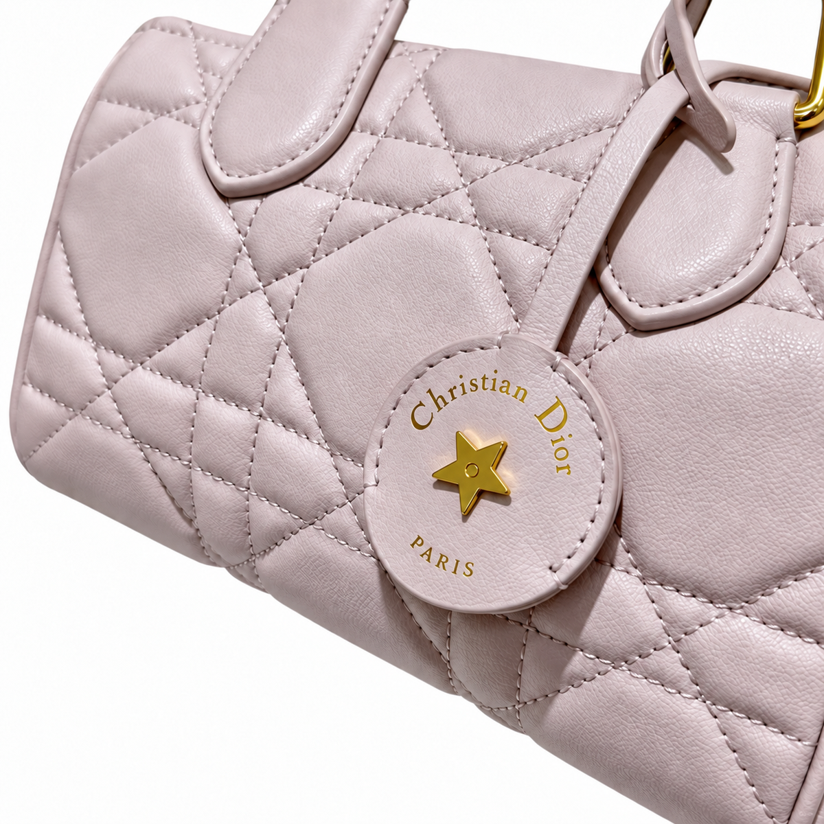 Dior Lilac Cannage Quilted Boston Bag