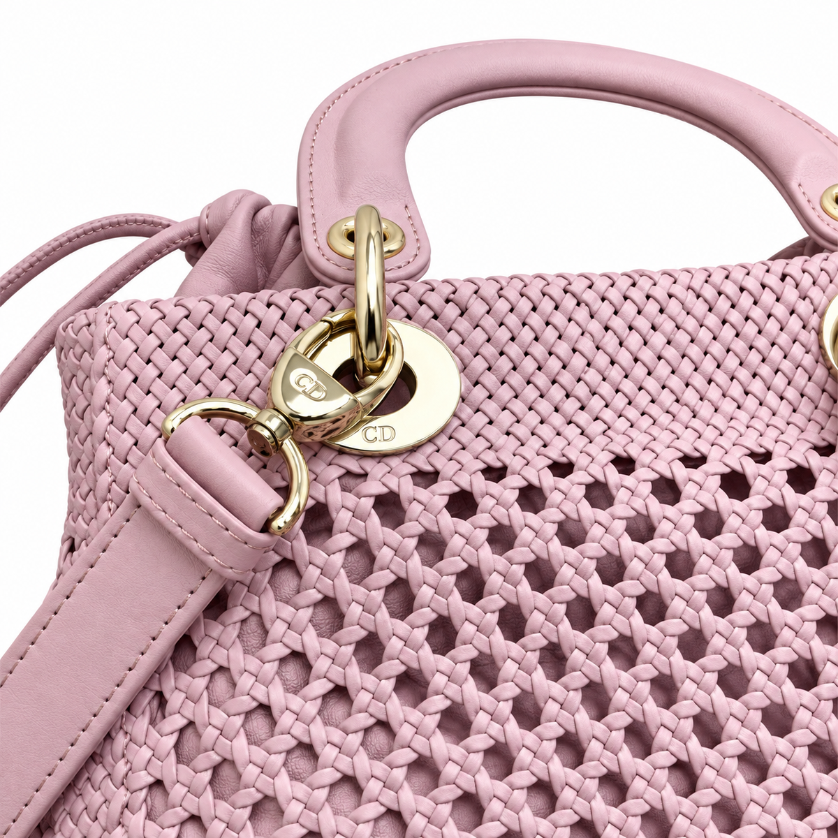 Lady Dior Medium Wicker Bag in Blush Pink