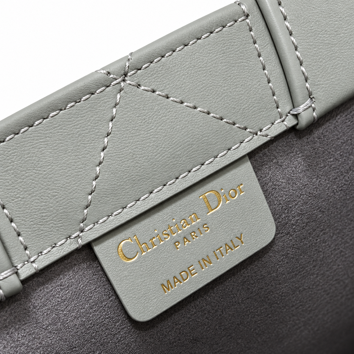 Dior Lady D-Joy Bag in Stone Grey Cannage Leather with Gold CD Charm