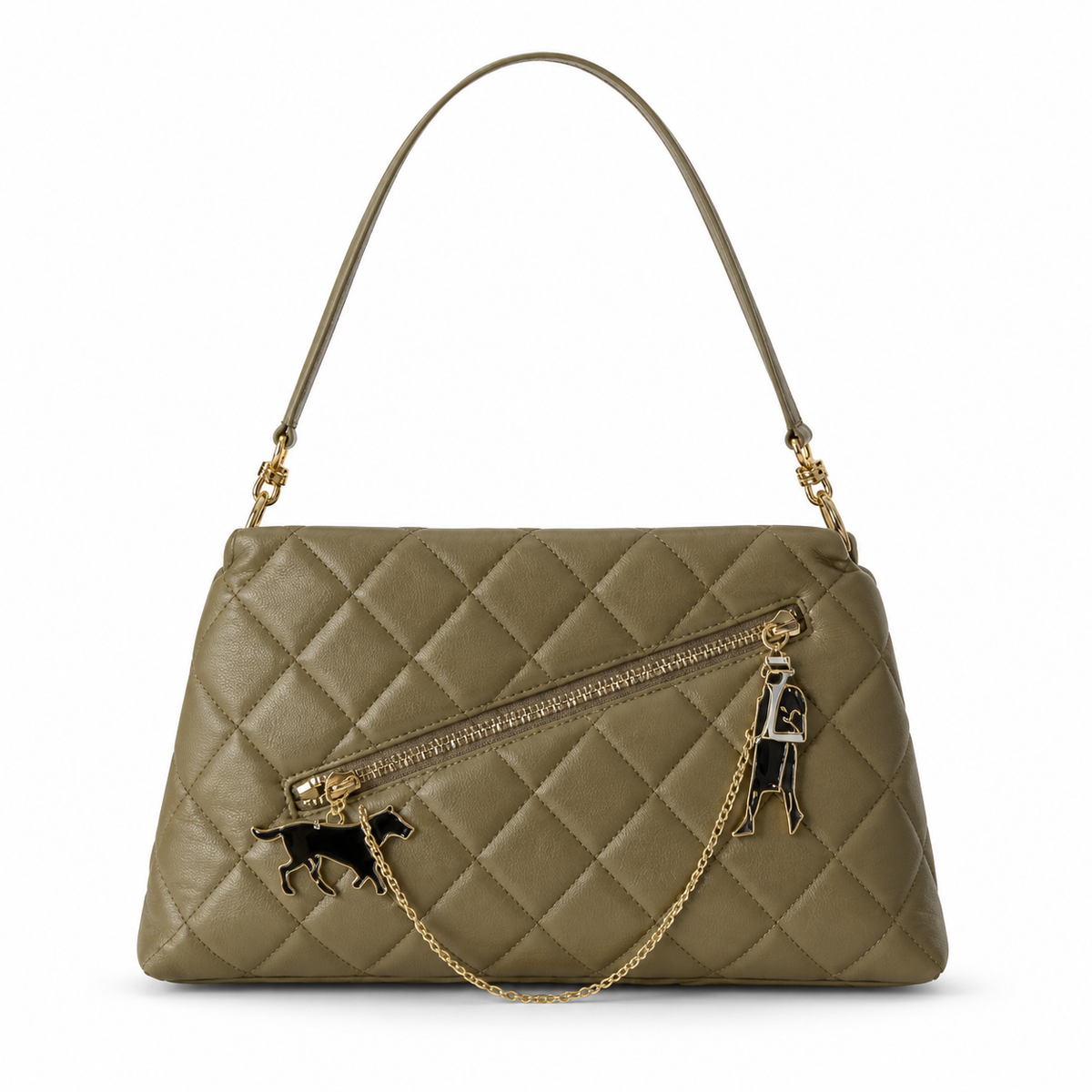 Chanel Olive Quilted Shoulder Bag