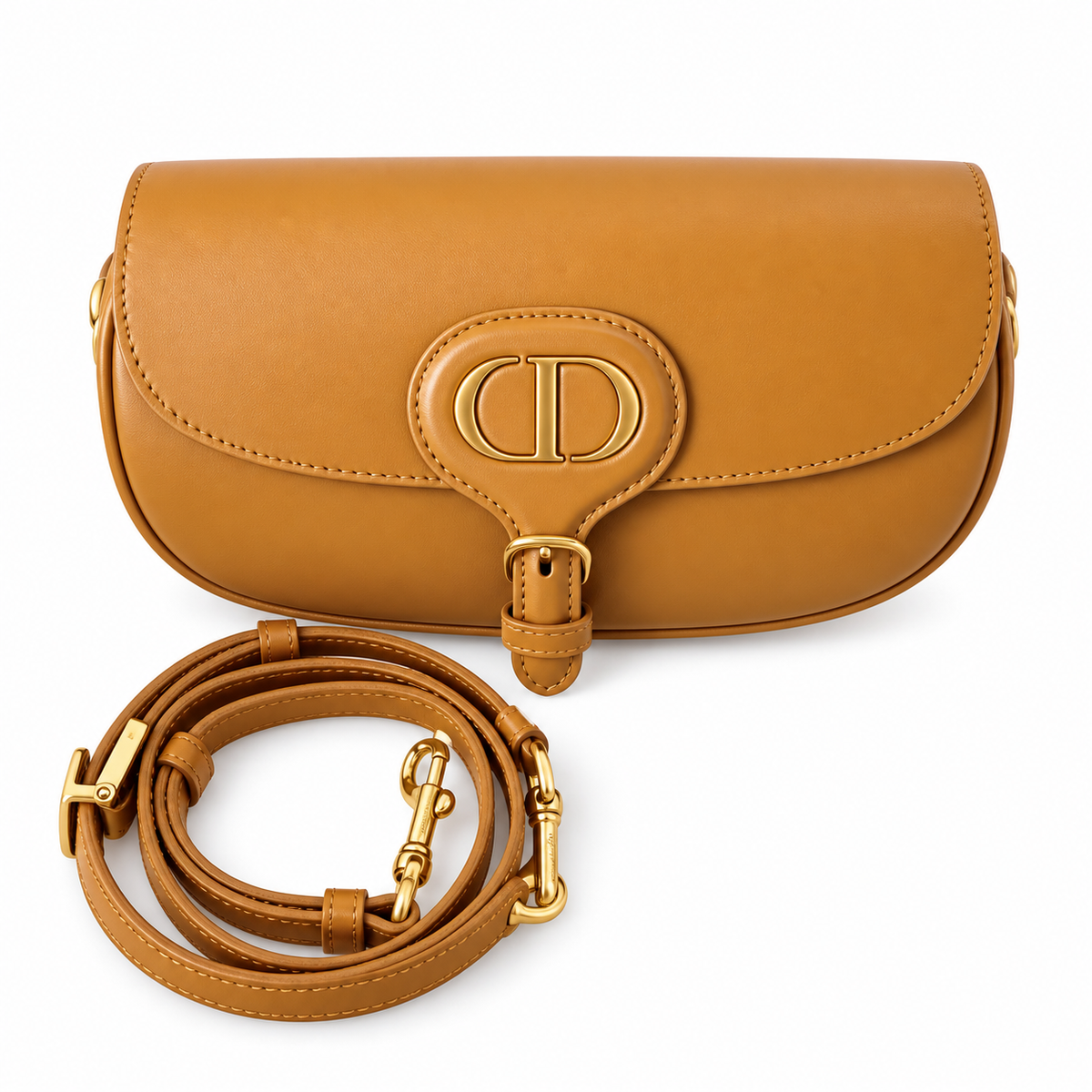 Dior Tan Leather Flap Saddle Bag