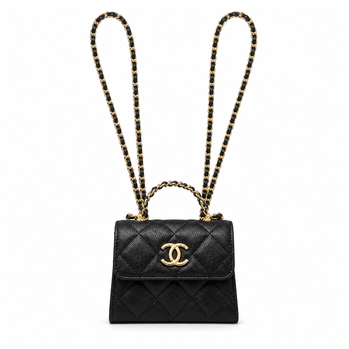 Chanel Black Quilted Mini Top Handle Bag