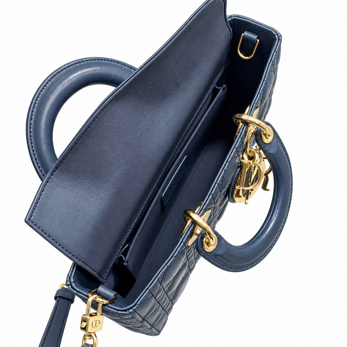 Dior Quilted Cannage Slim Baguette Bag with Removable Strap