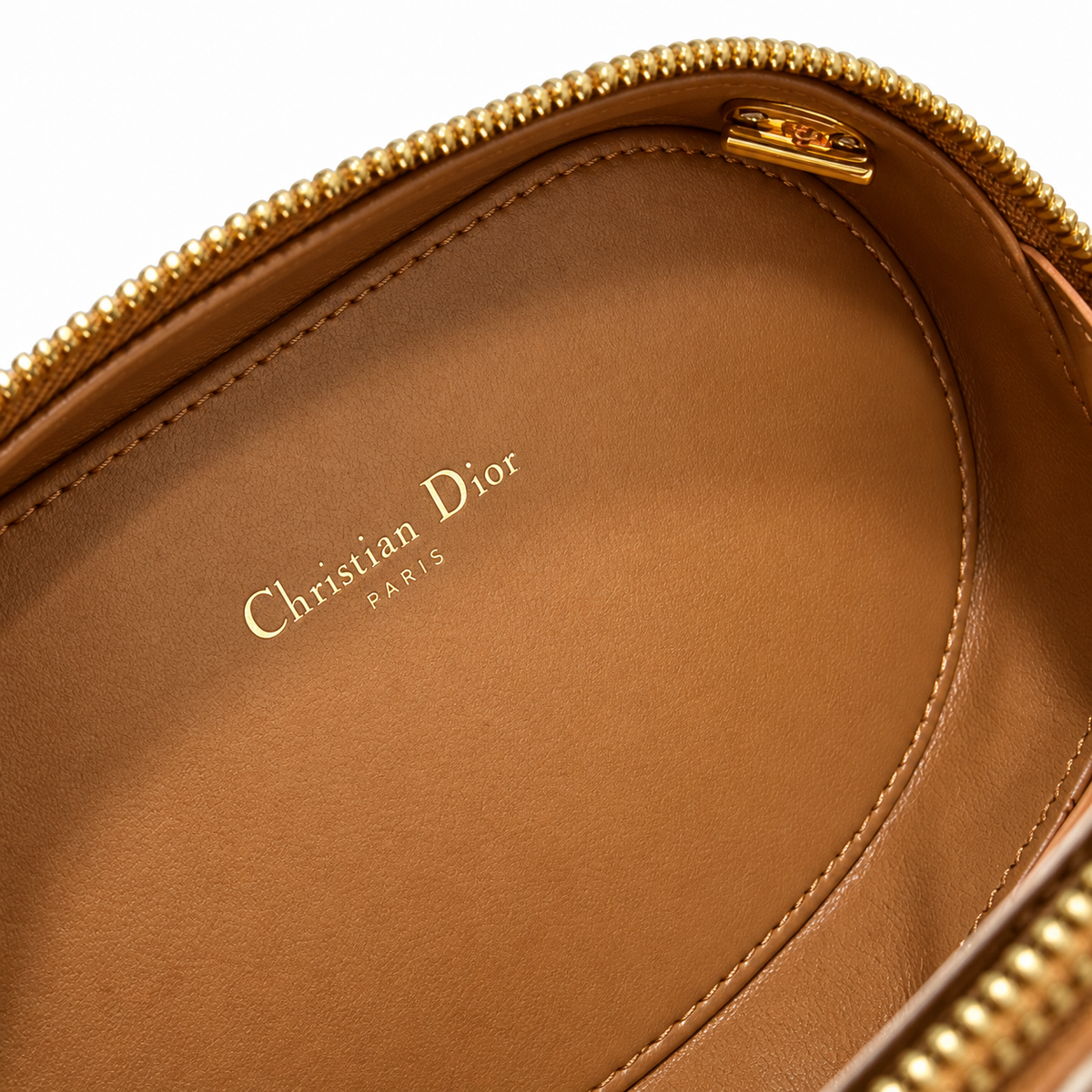 Dior Tan Oval CD Embossed Chain Bag