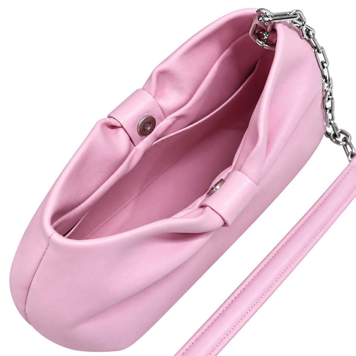 Dior Bow Bag in Baby Pink Matte Lambskin with Silver Chain Strap