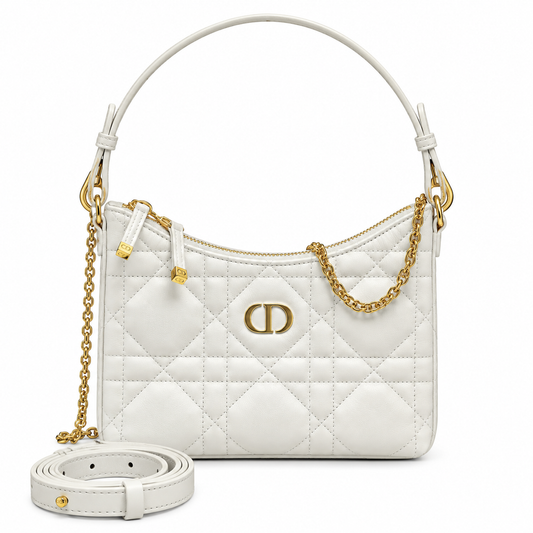 Dior Quilted Cannage Convertible Shoulder Bag with Top Handle