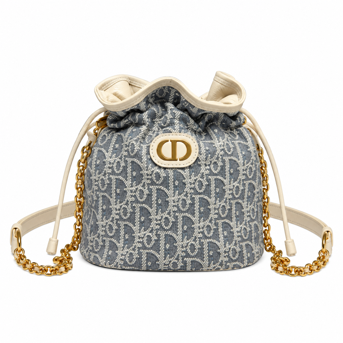 Dior Mini Oblique Jacquard Drawstring Bucket Bag