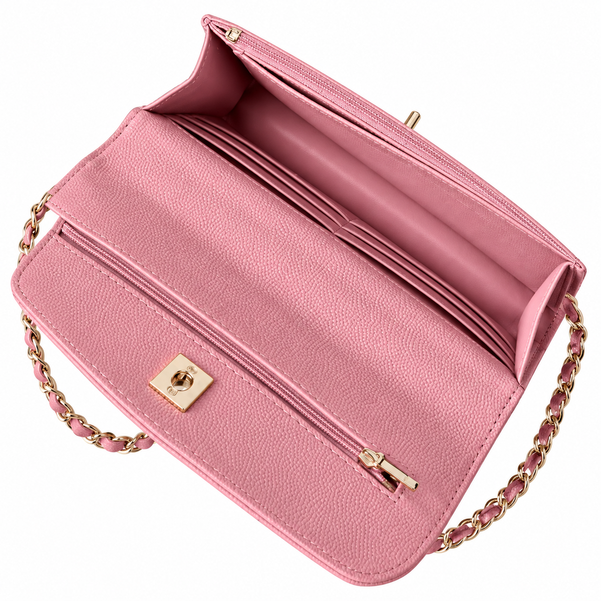 Chanel Pink Caviar Quilted Mini Top Handle Flap Bag