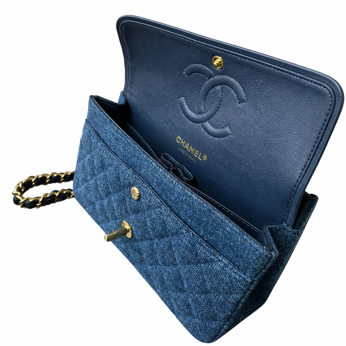 Chanel Blue Quilted Flap Chain Bag