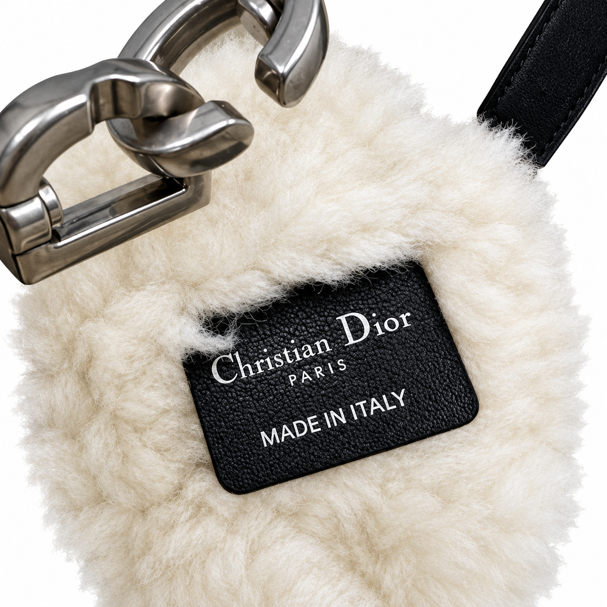 Dior Toujours Bag in Black Cannage Leather with Shearling Interior