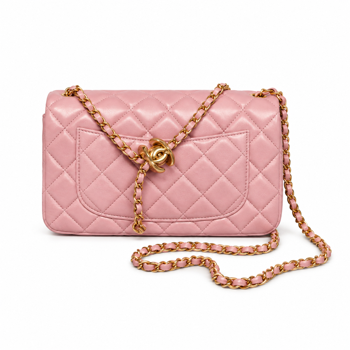 Chanel Quilted Lambskin Top Handle Flap Bag