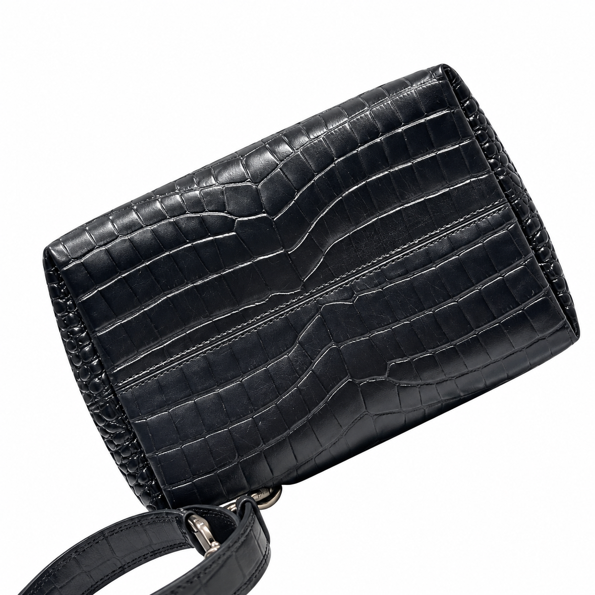 Dior Toujours Bag in Black Croc-Embossed Leather with Matte Hardware