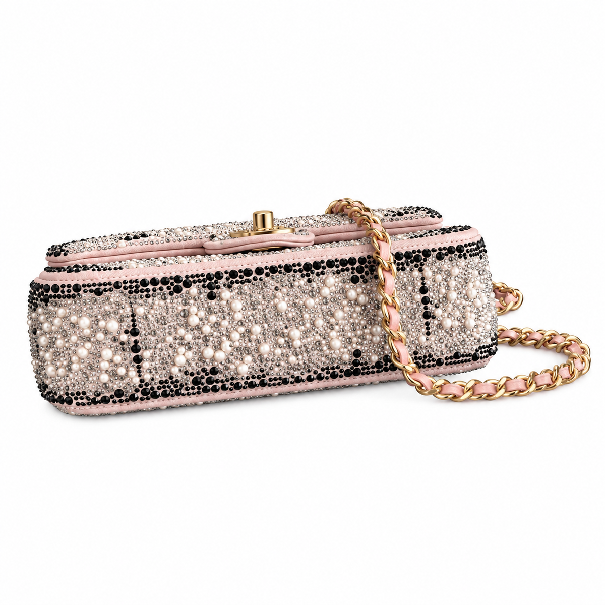 Chanel Pearl Crystal Quilted Classic Flap Bag