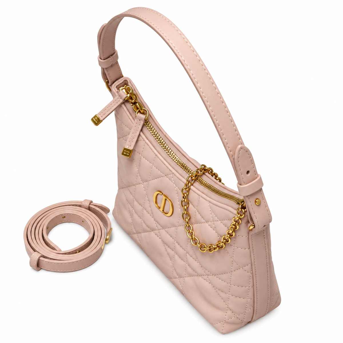 Dior Quilted Cannage Convertible Shoulder Bag with Top Handle