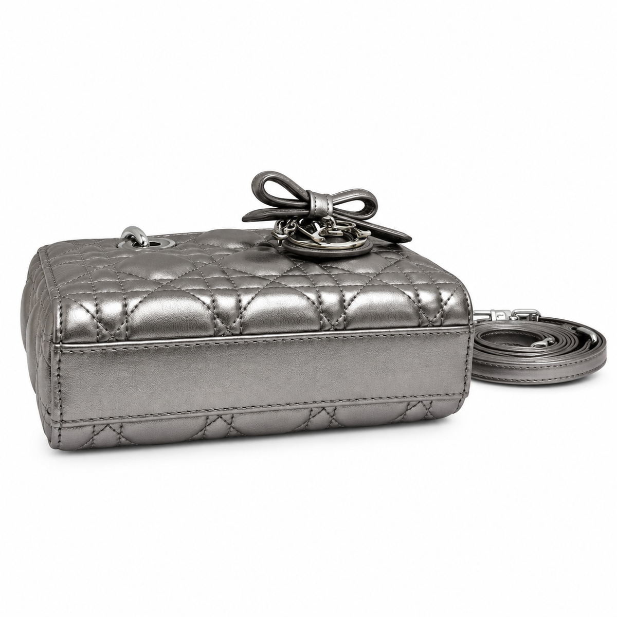 Dior Quilted Cannage Top Handle Bag with Removable Strap