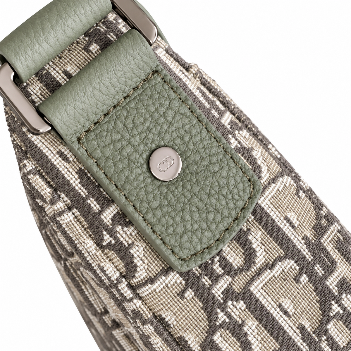 Dior Hit the Road Crossbody Bag in Khaki Green with Houndstooth Trim