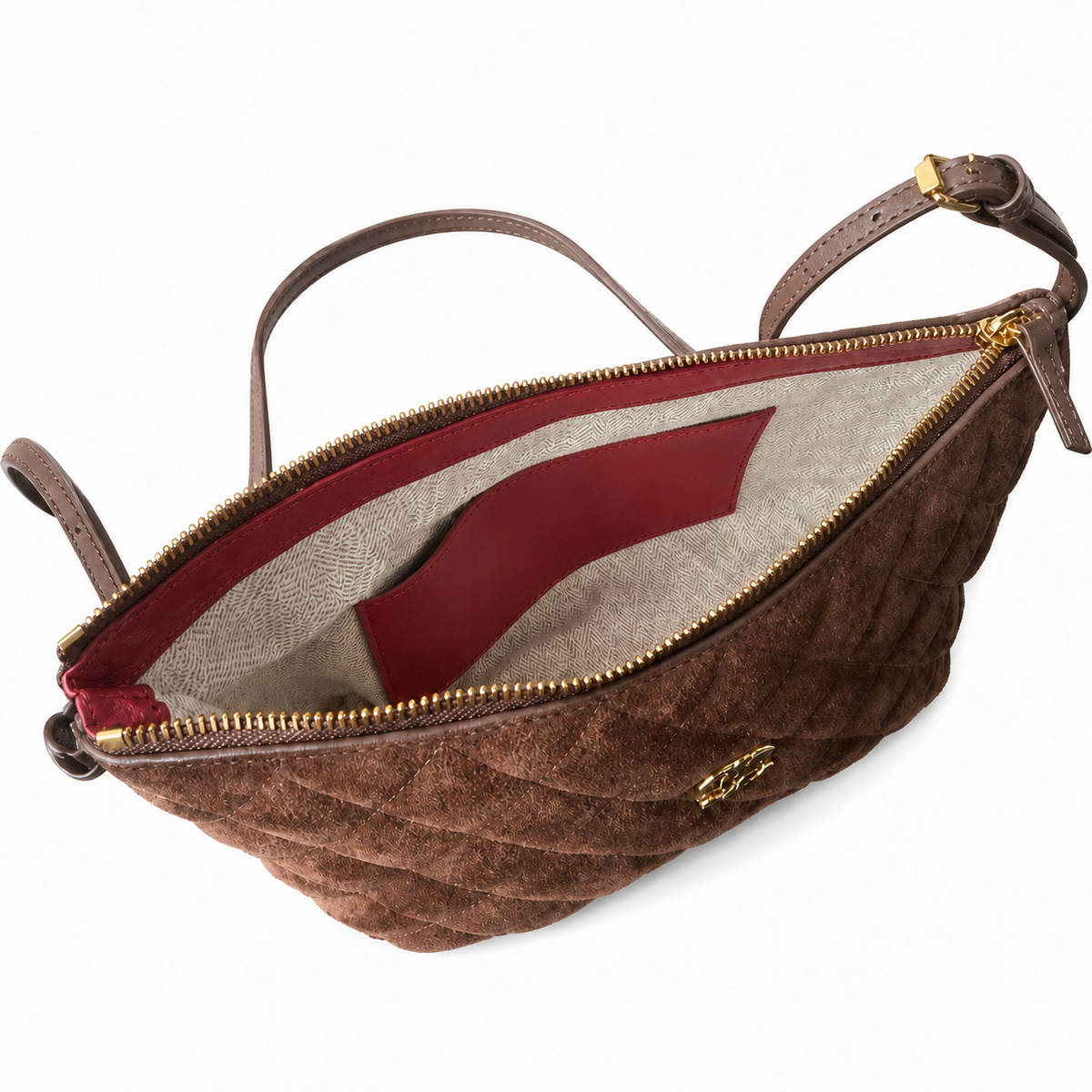 Chanel Brown Quilted Zip Shoulder Bag