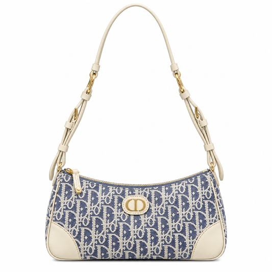 Dior 30 Montaigne Oblique Jacquard Zip Pochette with Adjustable Strap