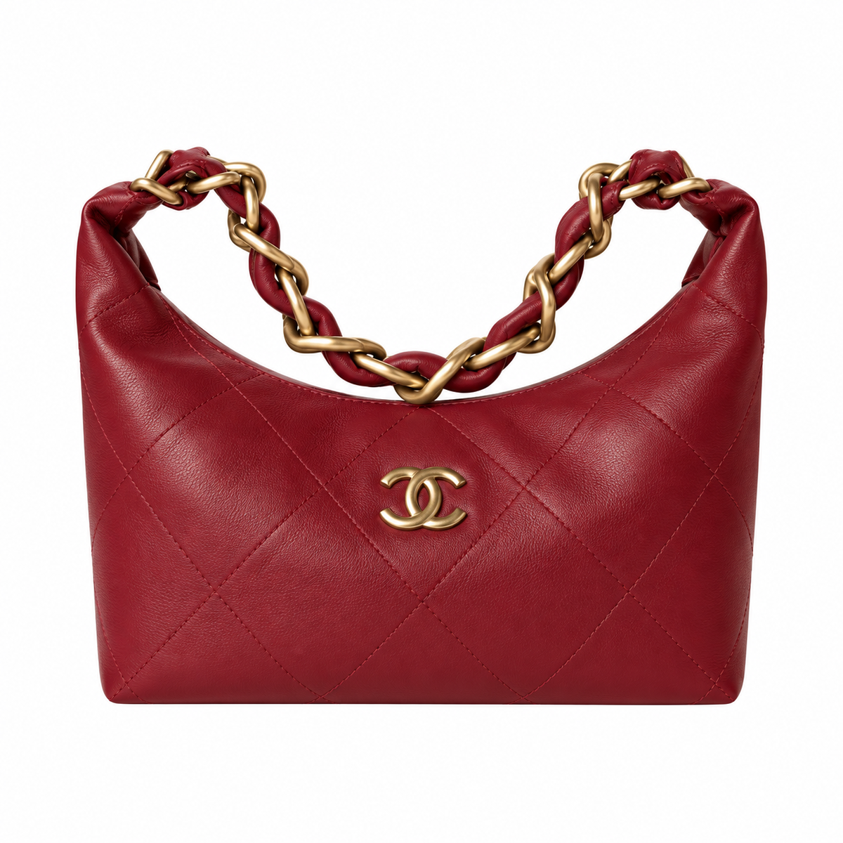 Chanel Red Quilted Lambskin Large 19 Flap Bag