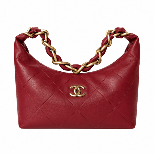 Chanel Red Quilted Lambskin Large 19 Flap Bag
