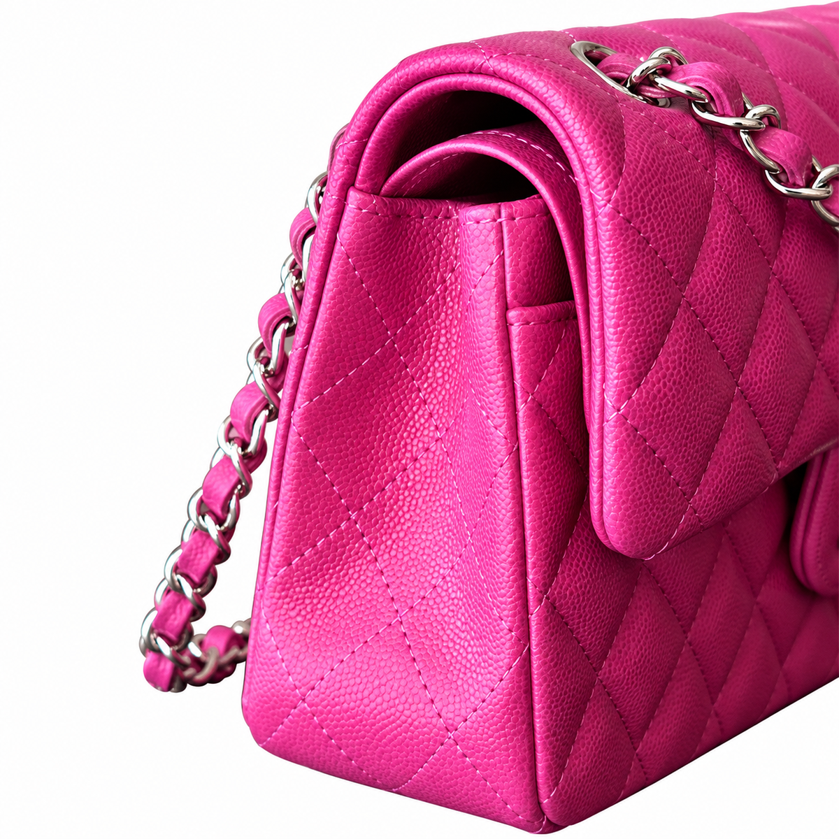 Chanel Fuchsia Caviar Quilted Mini Classic Flap Bag