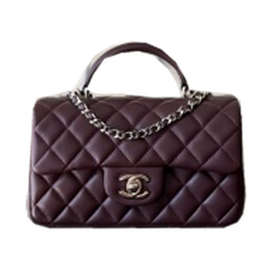 Chanel Burgundy Quilted Lambskin Small Classic Flap Bag