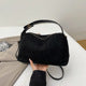 Black Suede Zip Crossbody Bag