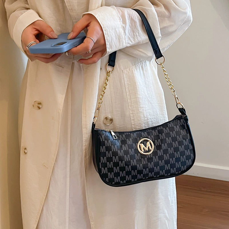 Brown Monogram Chain Hobo Bag