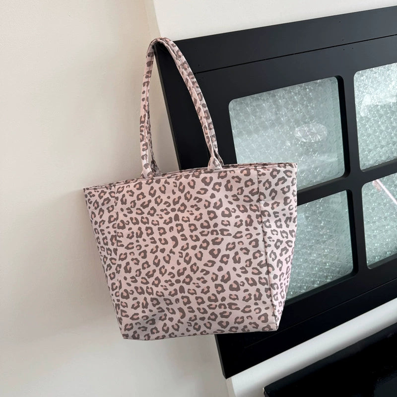 Leopard Print Canvas Tote Bag