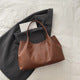 Brown Soft Leather Oversized Tote