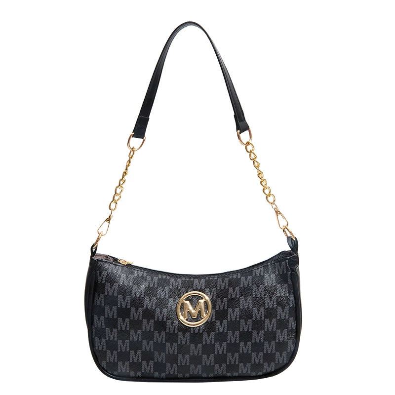 Brown Monogram Chain Hobo Bag