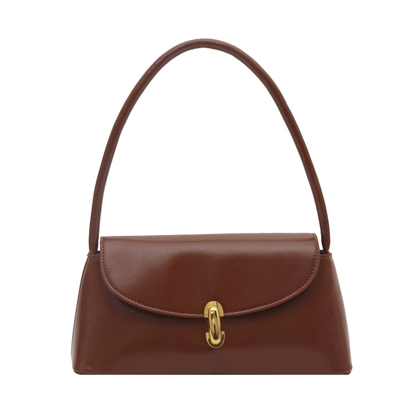 Brown Leather Flap Shoulder Bag
