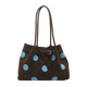 Polka Dot Suede Bucket Tote Bag