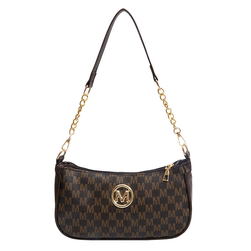 Brown Monogram Chain Hobo Bag