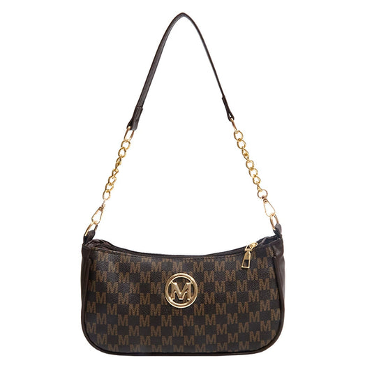 Brown Monogram Chain Hobo Bag