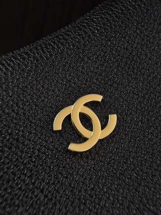 Chanel Black Textured Hobo Shoulder Bag